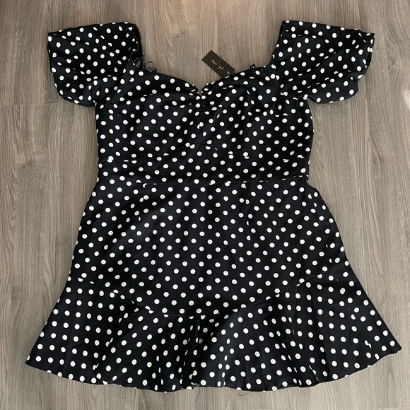 CITY CHIC NWT Black White Polka Dot Print Emma Dress Vintage inspired PLUS SIZE - Picture 4 of 12